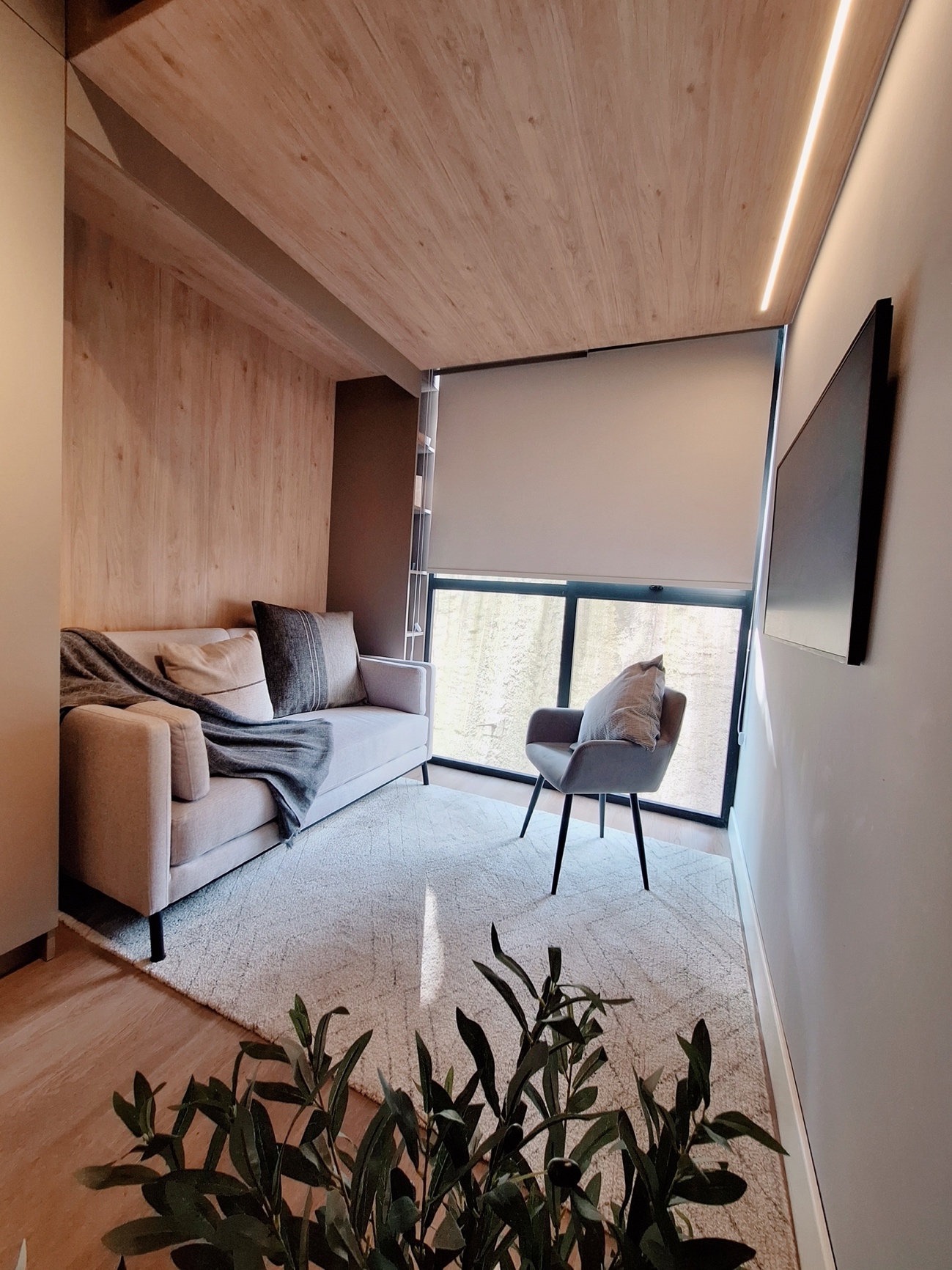 Sala compacta en loft