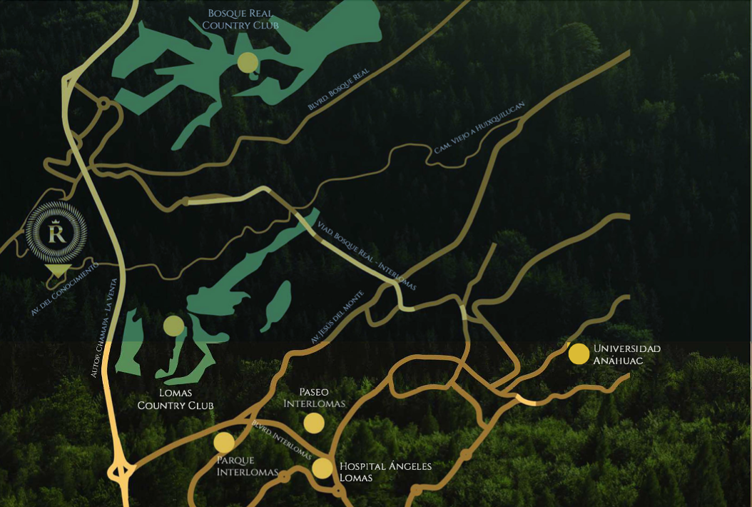 Mapa de ubicación Realeza Bosque Real